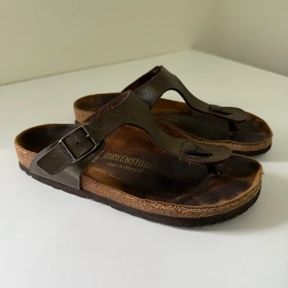 Birkenstock Gizeh Oiled Leather Bronze Sandals Women’s Size 37 - Picture 3 of 10